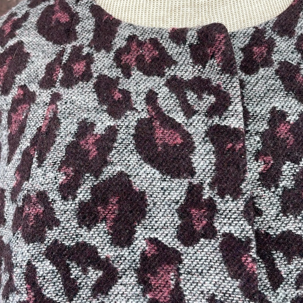 LOGO by Lori Goldstein Jacket Women's 16 Plus Grey Pink Cheetah Print - Picture 8 of 14